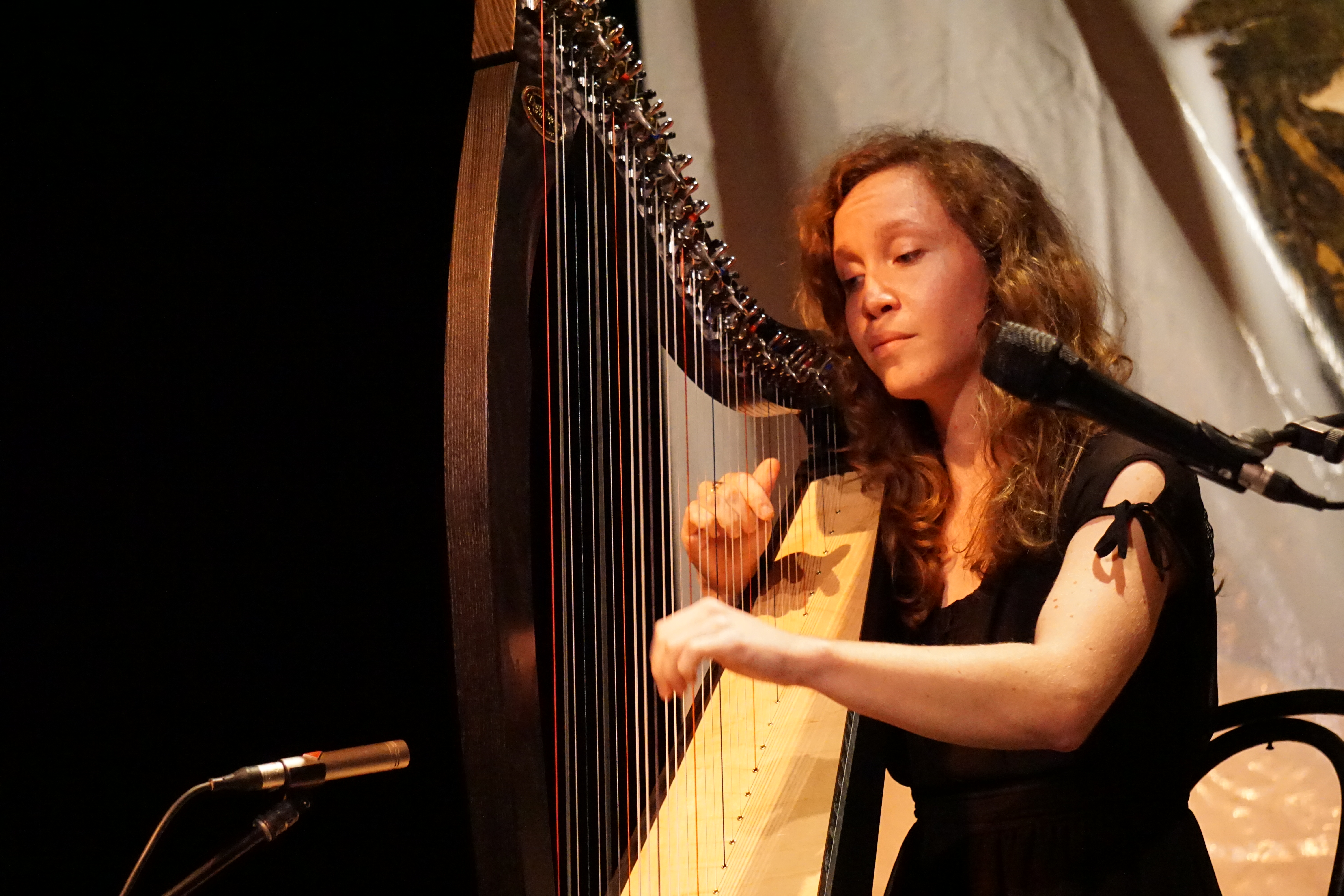 Harp playing